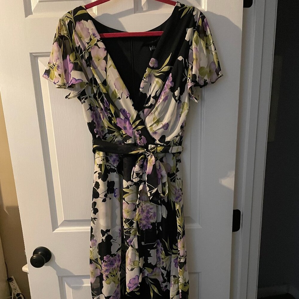 Black and lilac floral dress